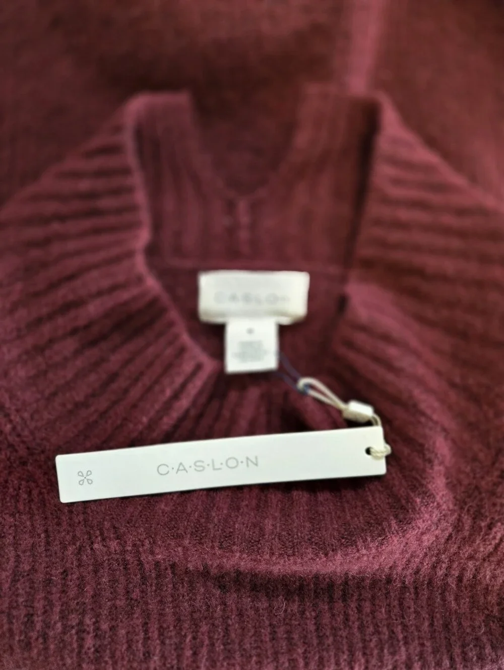 Caslon Ribbed Cowl Neck Sweater - Wine